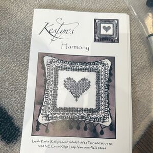 Black work cross stitch pattern and speciality threads